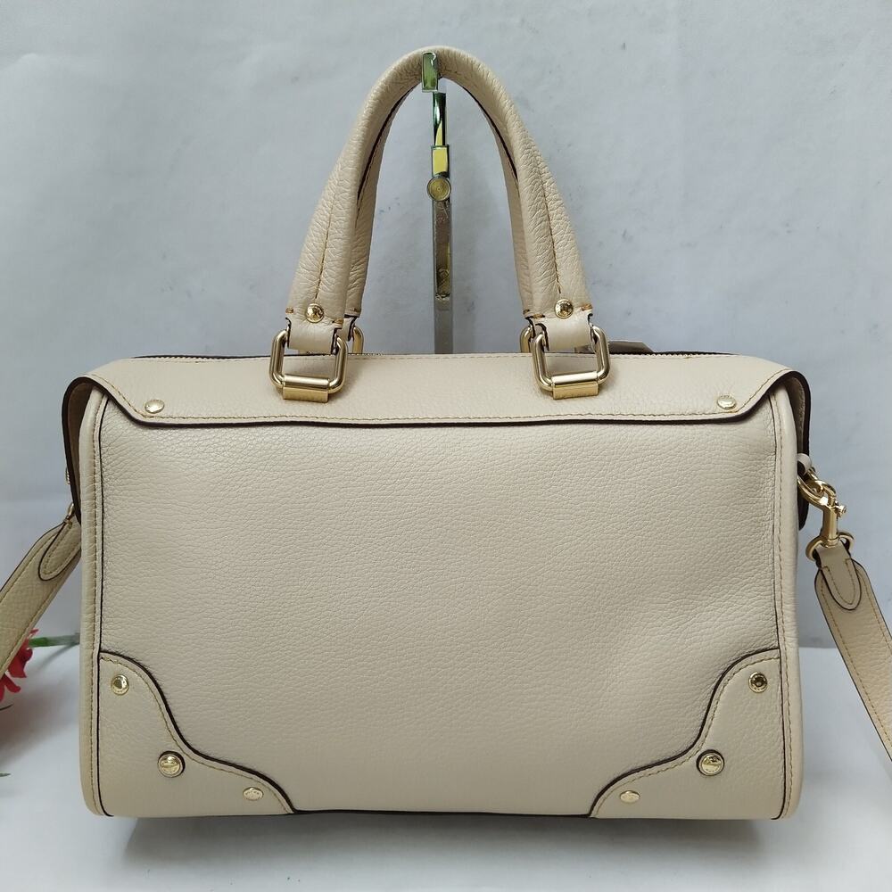 Coach Millie Ivory Pebbled Leather Top Handle Satchel Bag - NWT $550 - Picture 2 of 15